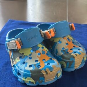 CROCS Blue and Orange Sandals with Adjustable Strap